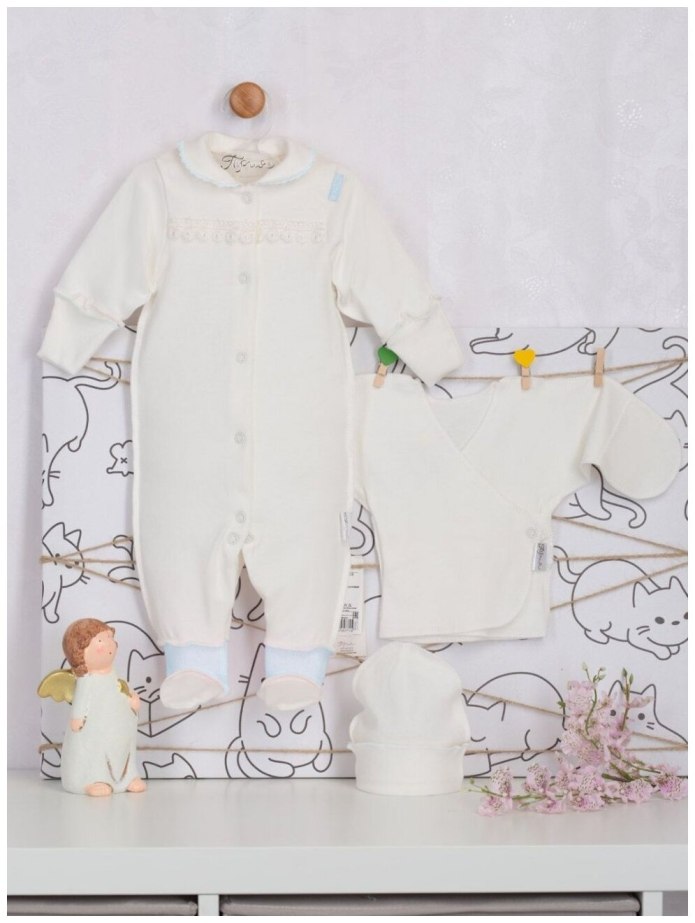 Комплект (комбинезон распашонка шапка) р.62-68 ТРИЯ