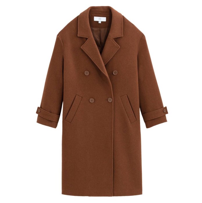 La Redoute пальто женское синий лама 80%