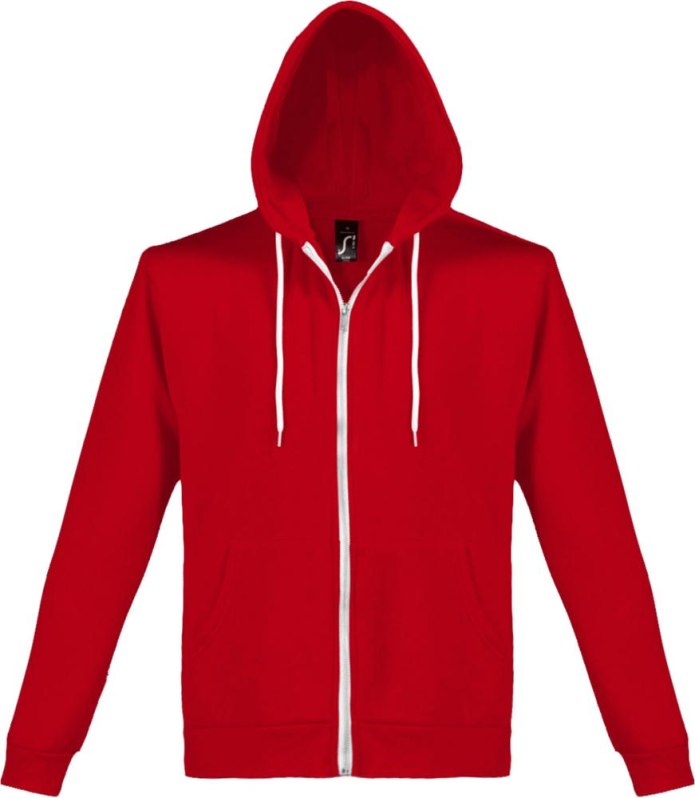 Хуго босс красная с капюшоном на молнии толстовка