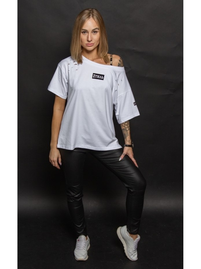 Белая футболка оверсайз мужская