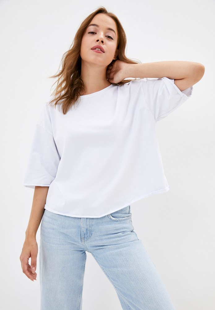 Белая футболка женская оверсайз