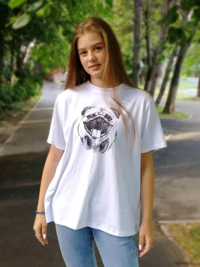 Белая майка оверсайз