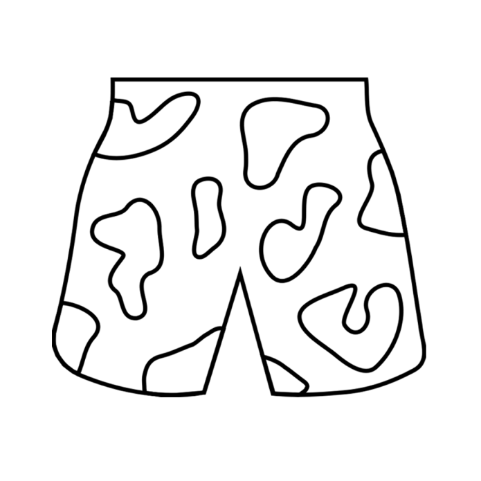 Шорты раскраска для детей