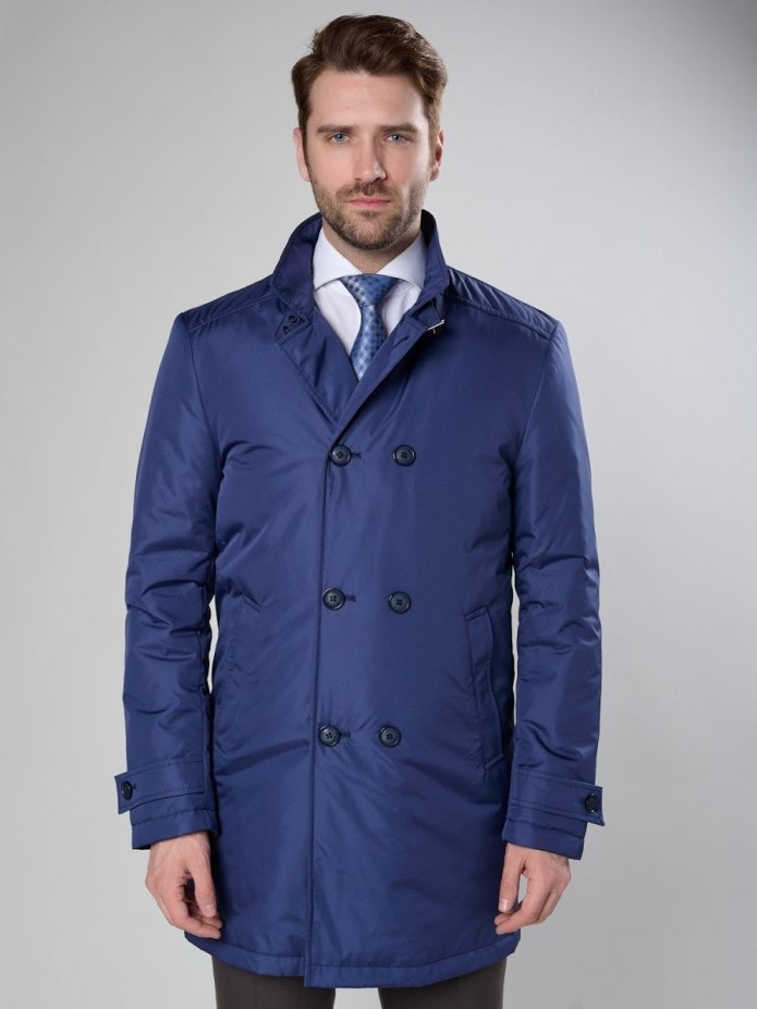 Двубортный плащ мужской