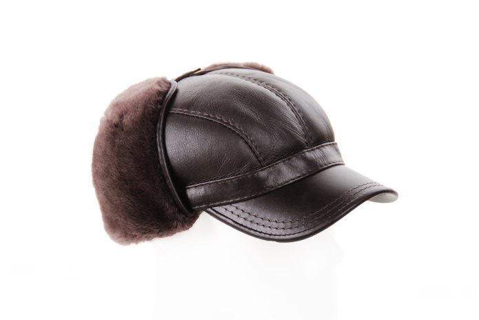 Кепка жокей кожа коричневый