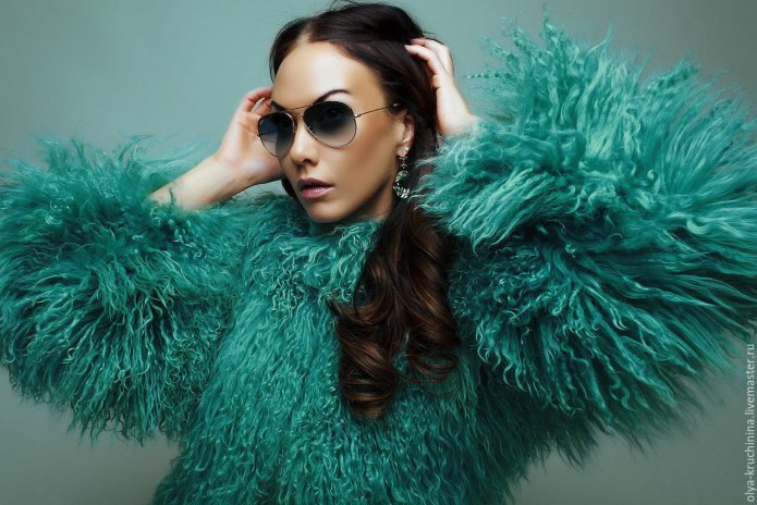 Полушубок зеленый