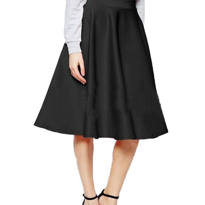 Юбка до колена расклешенная