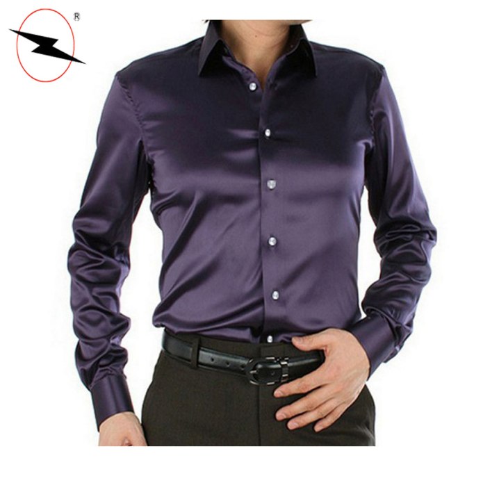 Мужские шелковые рубашки с длинным рукавом