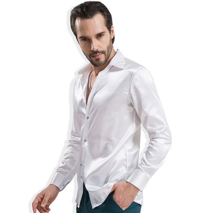 Атласная рубашка мужская