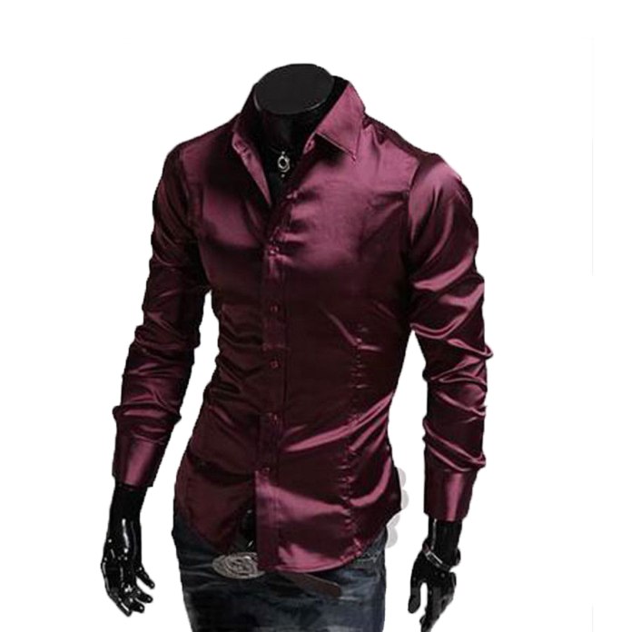 Атласная рубашка мужская