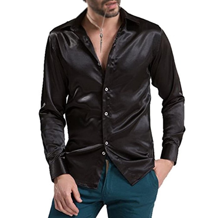 Атласная рубашка мужская