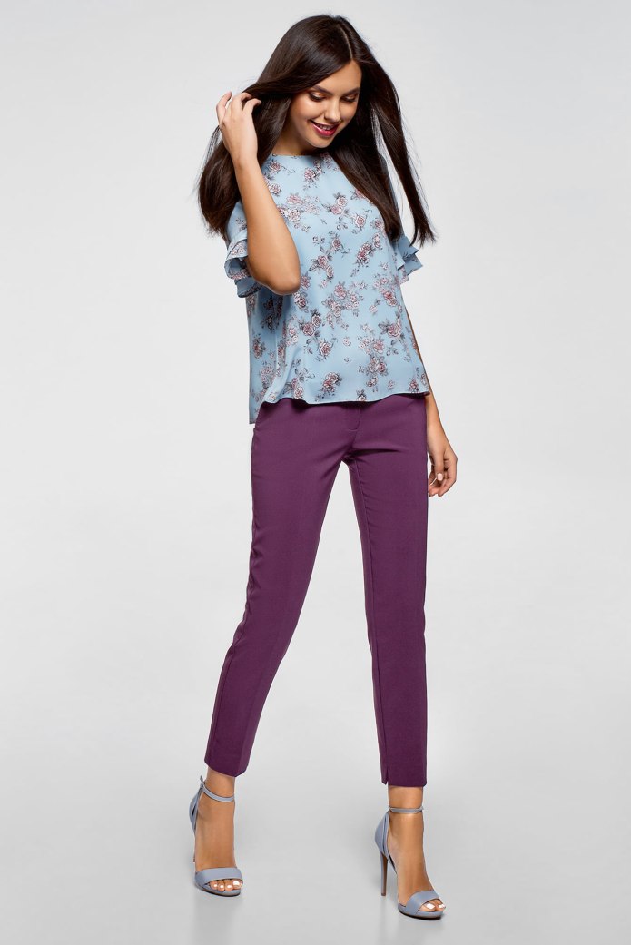 Фиолетовые брюки женские