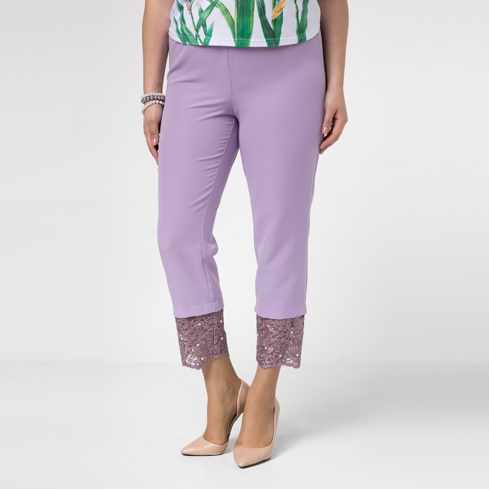 Фиолетовые брюки трикотажные