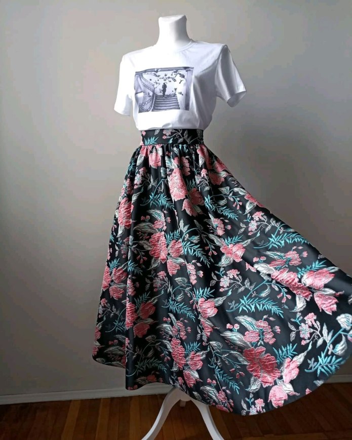 Мини юбка из жаккарда