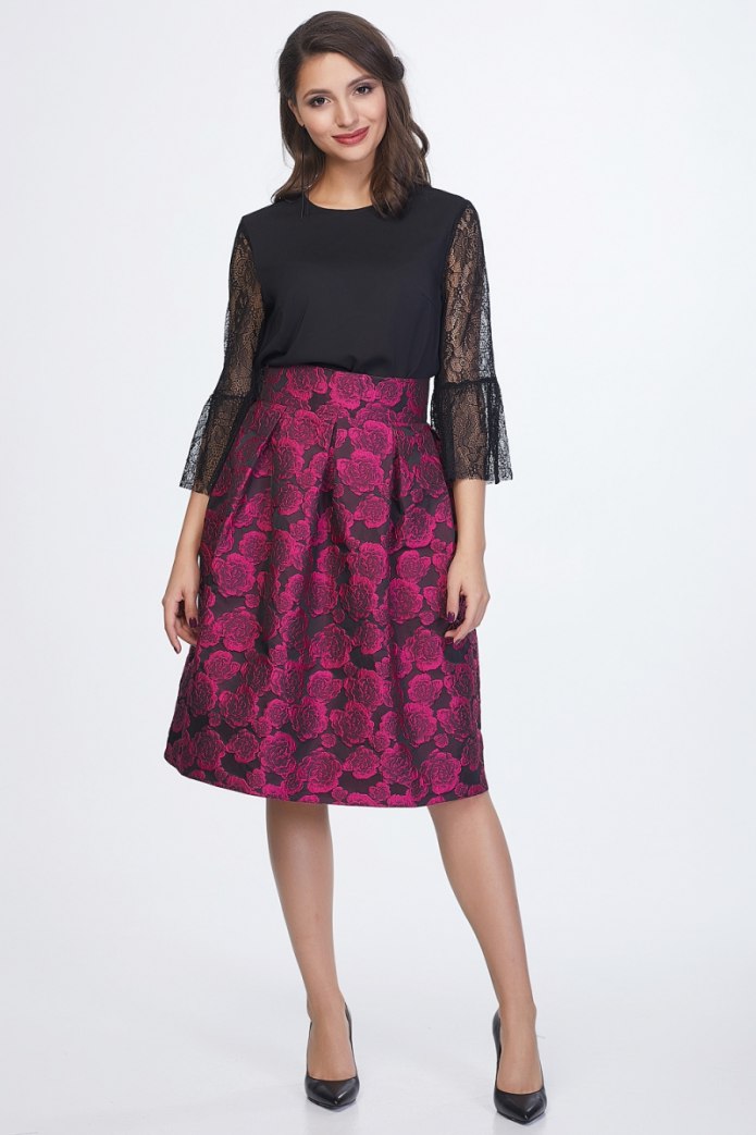 Чёрная жакардовая юбка