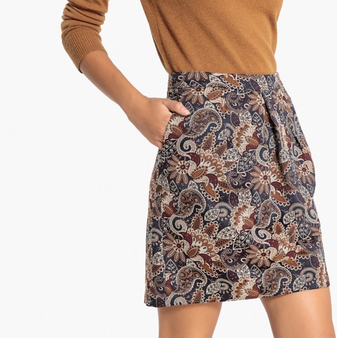 Мини юбка из жаккарда