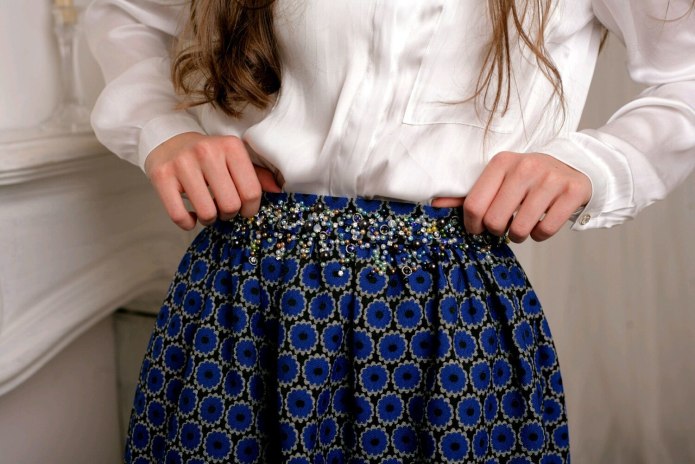 Юбка из жаккарда прямая