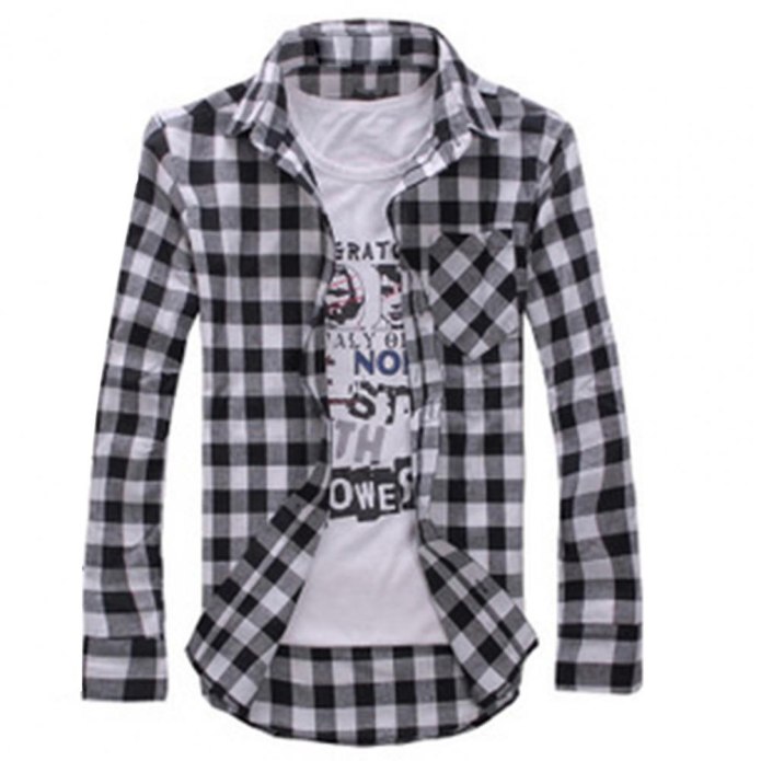 ALIEXPRESS мужская черно-белая клетчатая рубашка