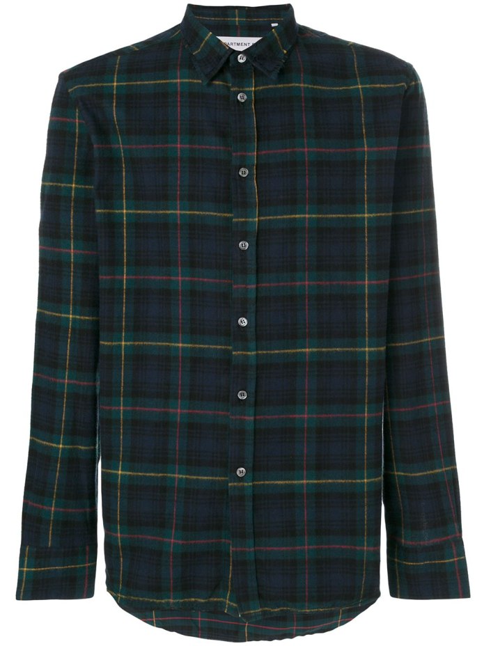 Etro рубашка в клетку тартан