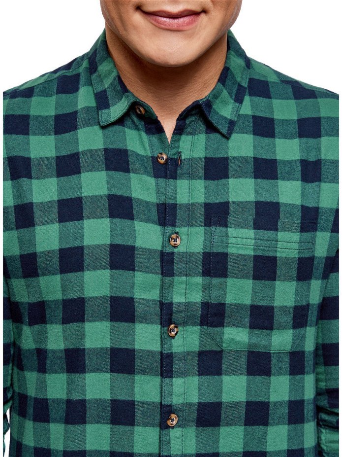 Рубашка oodji мужская зеленая