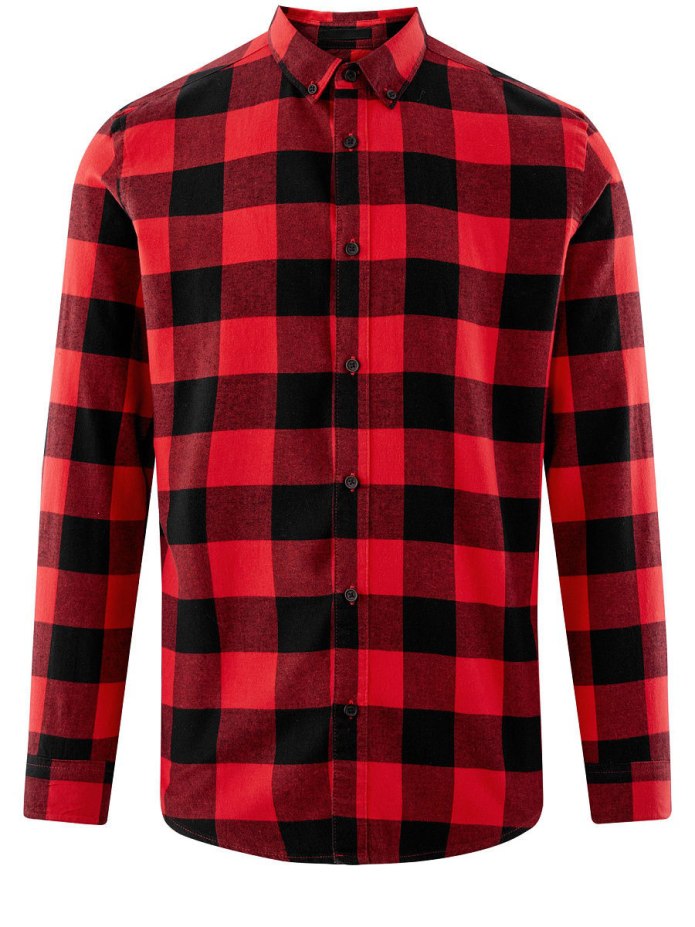 Красная клетчатая рубашка мужская