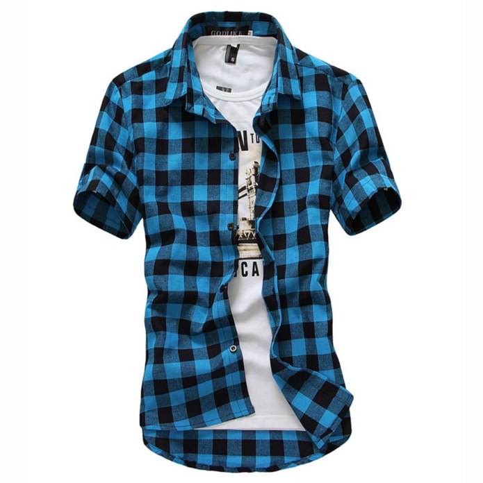 Рубашка Eterna мужская с коротким рукавом клетчатая