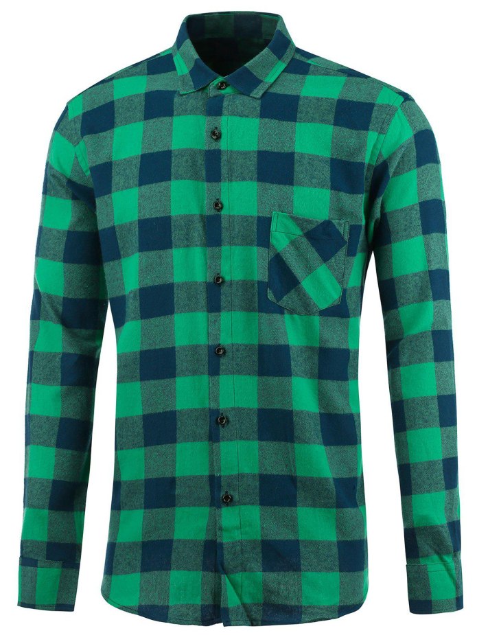 Зеленая клетчатая рубашка Декатлон