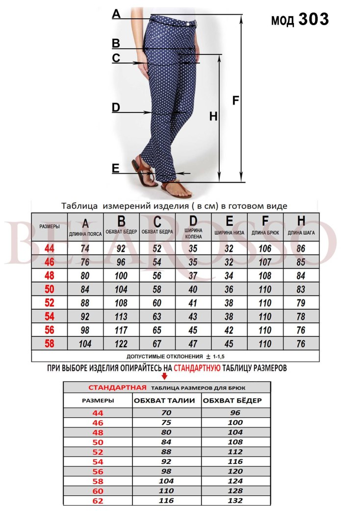 Мужской 44 размер брюки Размерная сетка