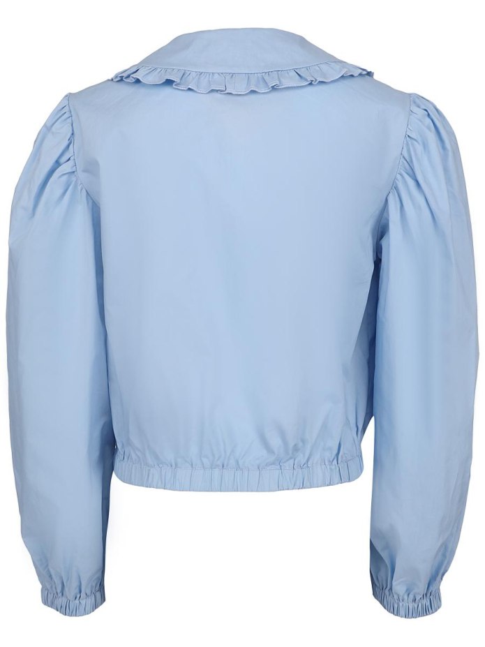 Голубая шелковая блузка