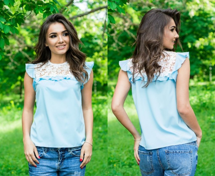 Темно синяя блузка