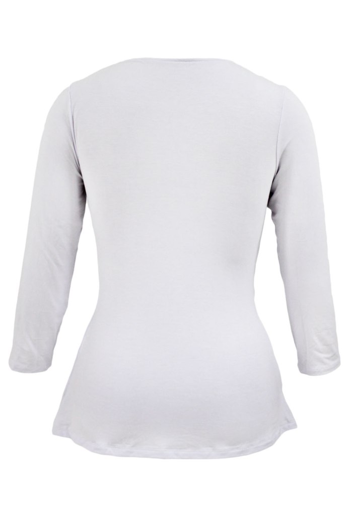 Белая блузка с рукавом 3/4