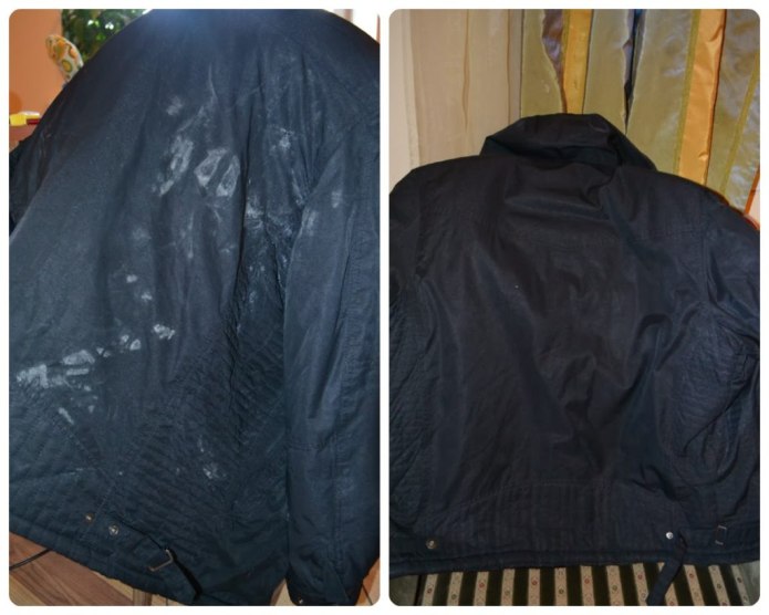 Разводы на белой куртке