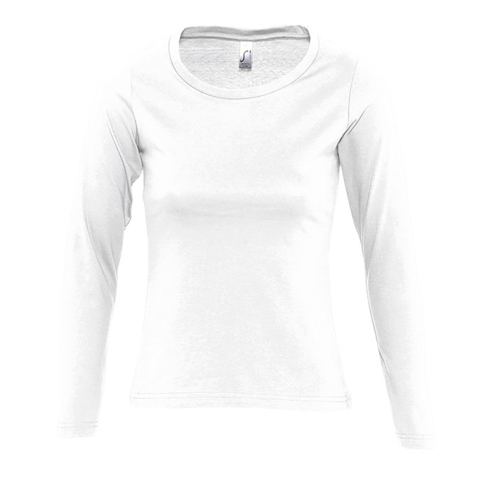 Белая футболка с длинным рукавом женская