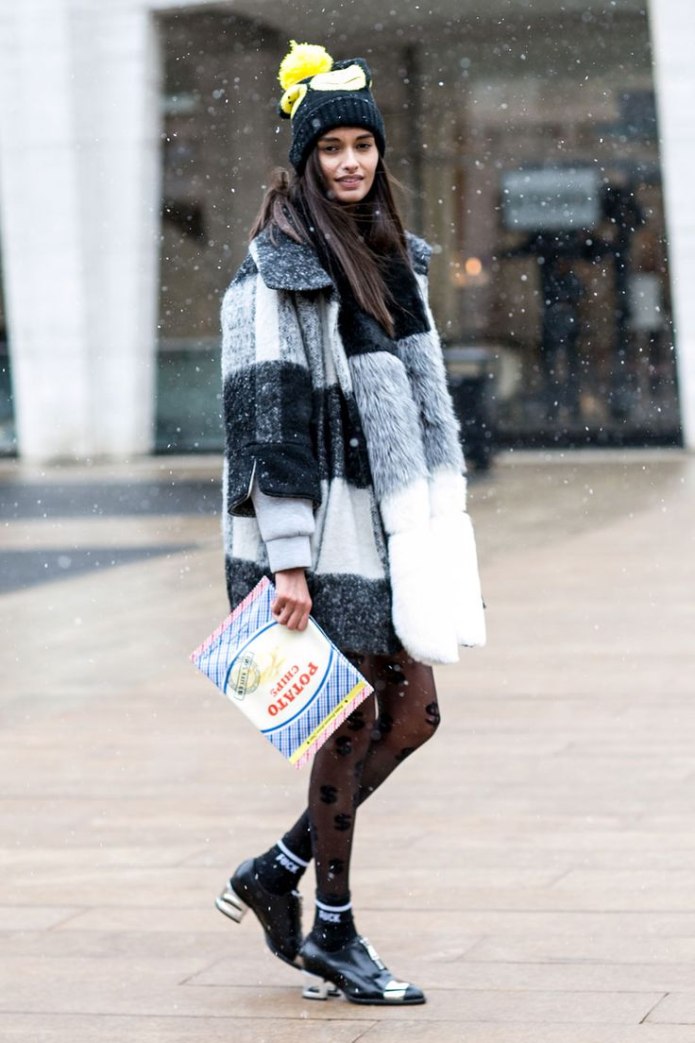 Кьяра Ферраньи в шубе