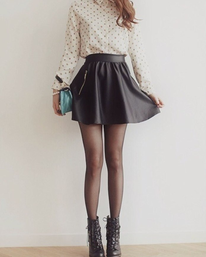 Кожаная юбка солнце