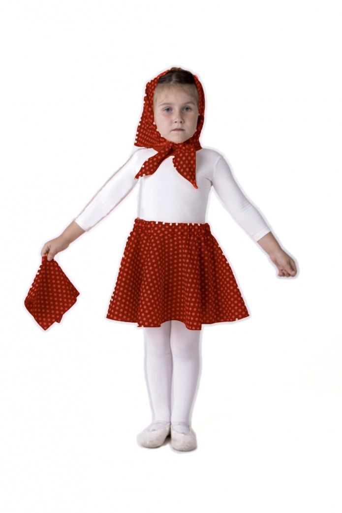 Юбка красная в горох для девочки