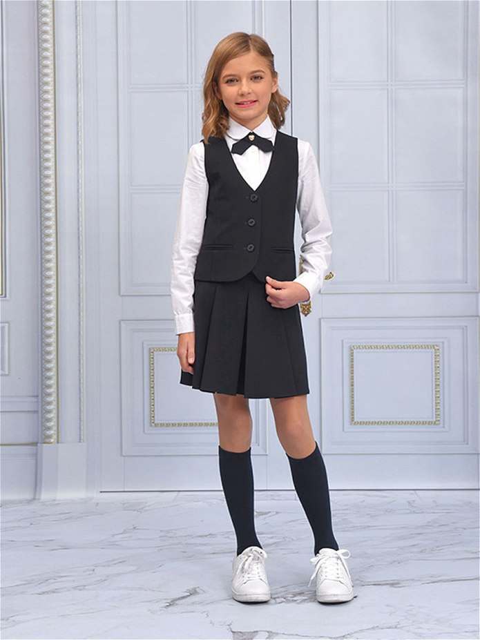 Костюм из кожи женский с юбкой