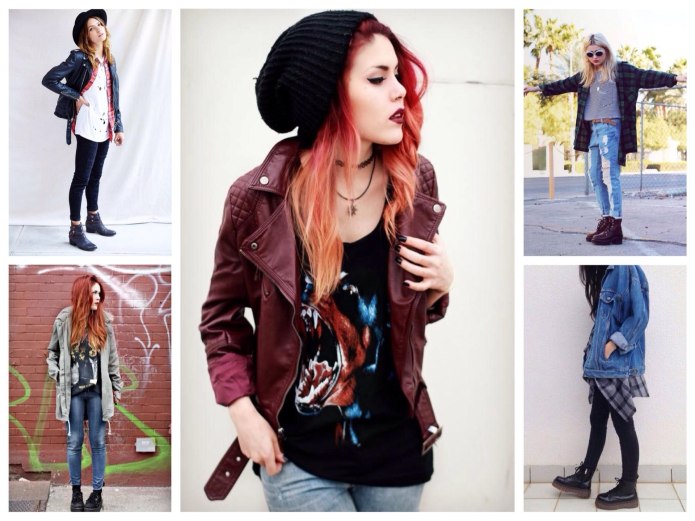 Грандж женский стиль в одежде гранж