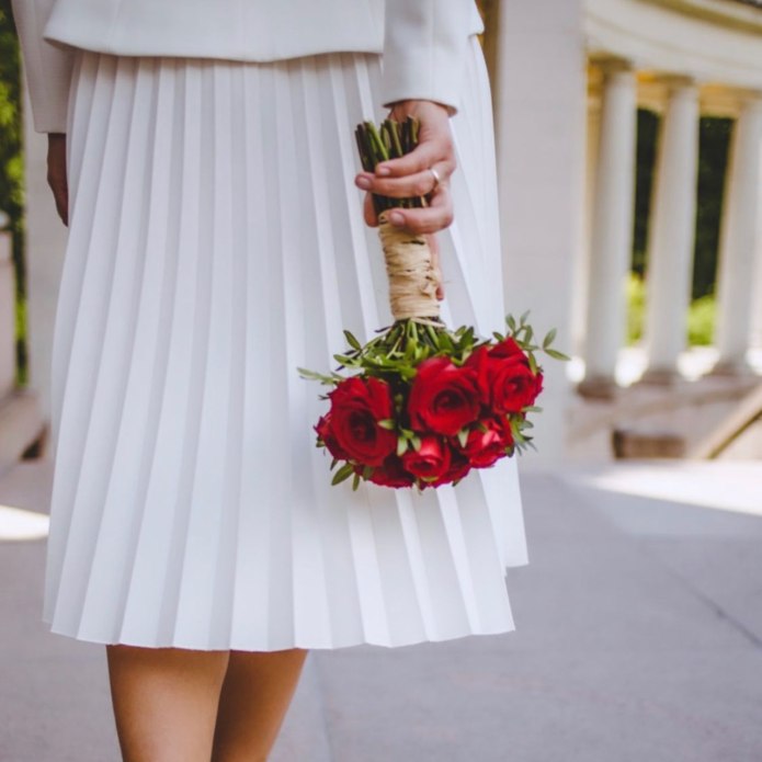 Свадебное платье с юбкой плиссе