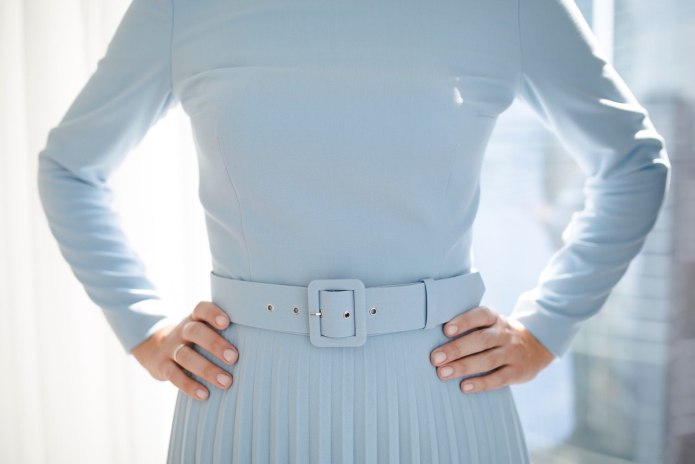 Юбка плиссе с ремнем