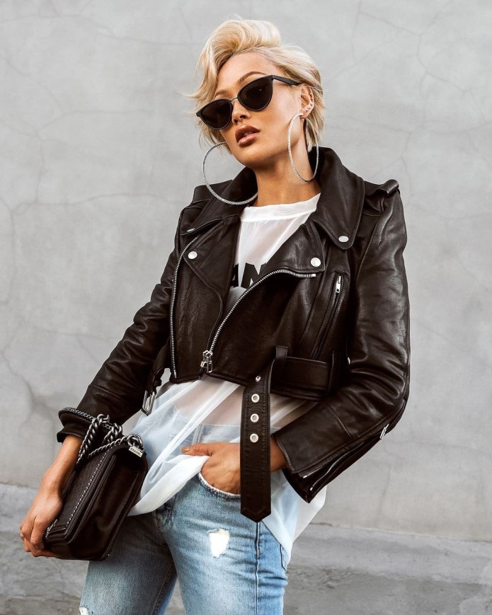 Кожаная куртка Ralph Lauren косуха женская