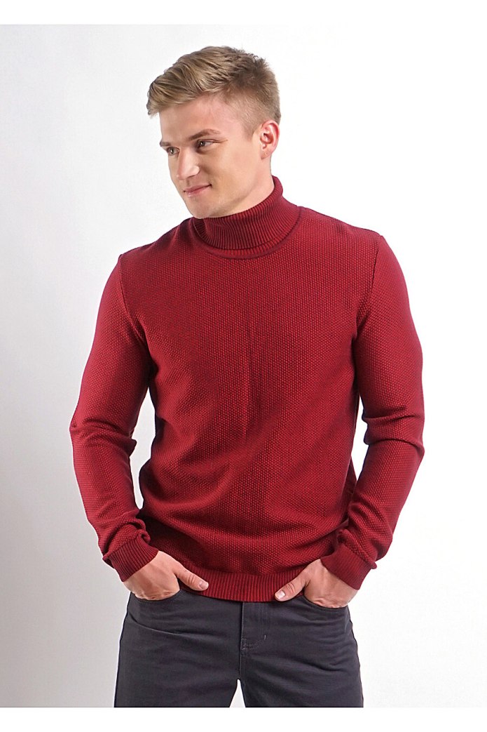 Красная водолазка мужская