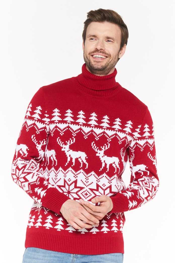 Красная водолазка мужская