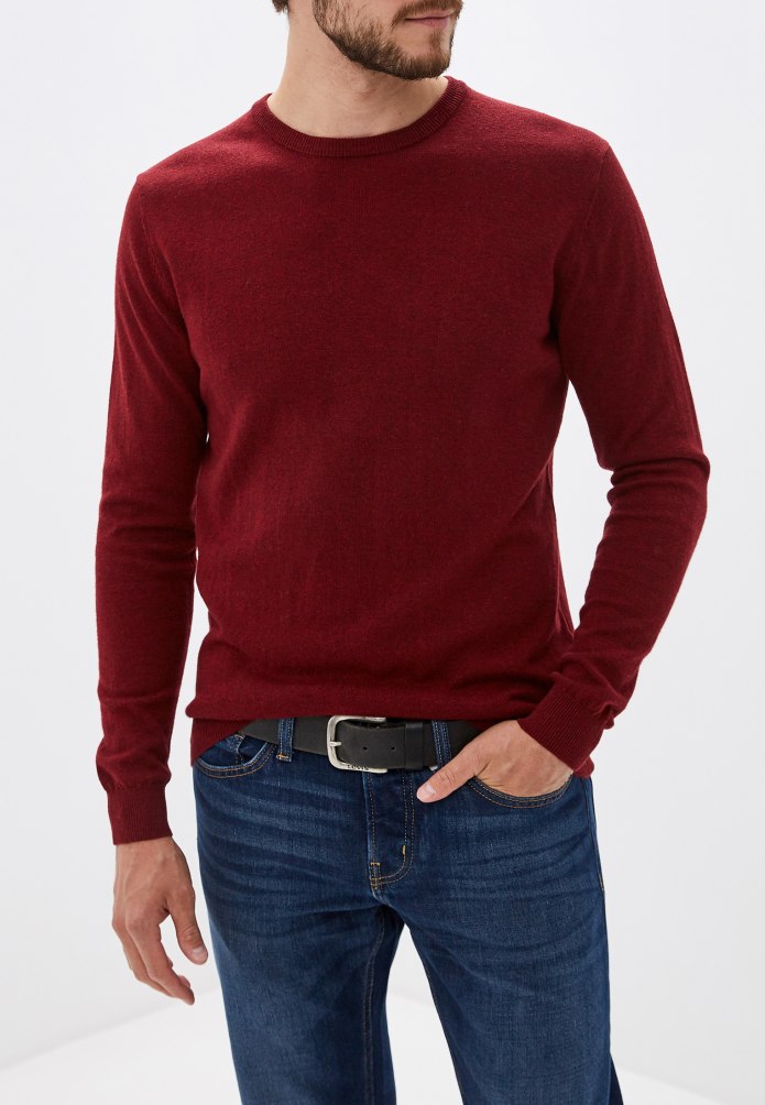 Красный джемпер с рубашкой