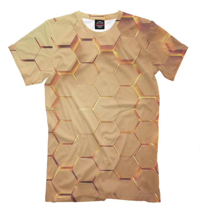 Мужская футболка 3d золото s