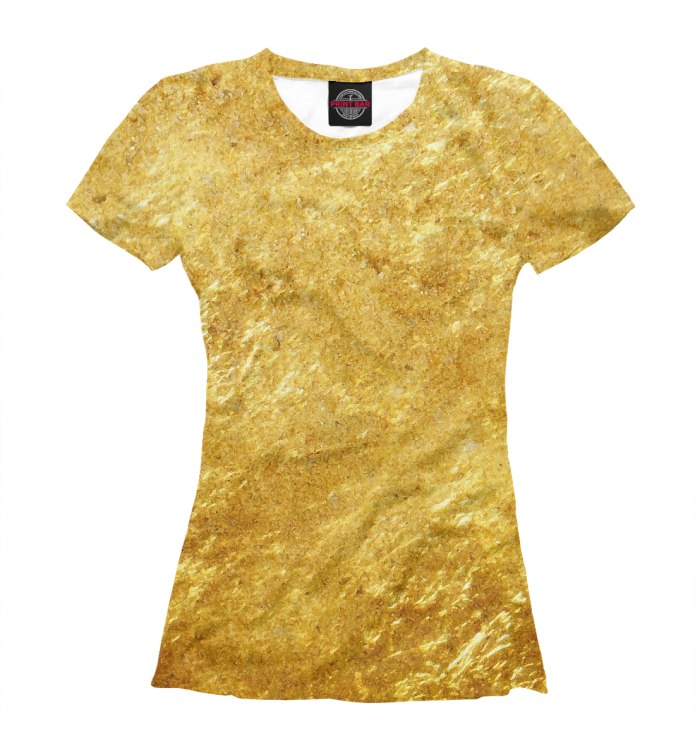 Золотистая футболка женская