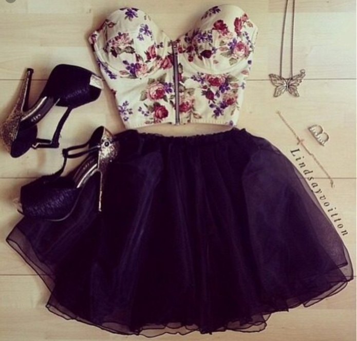 Топ бюстье с юбкой