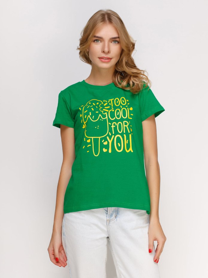 Зеленая футболка Шеин