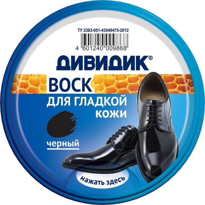 Воск Дивидик Классик для обуви из гладкой кожи 40 мл, черный