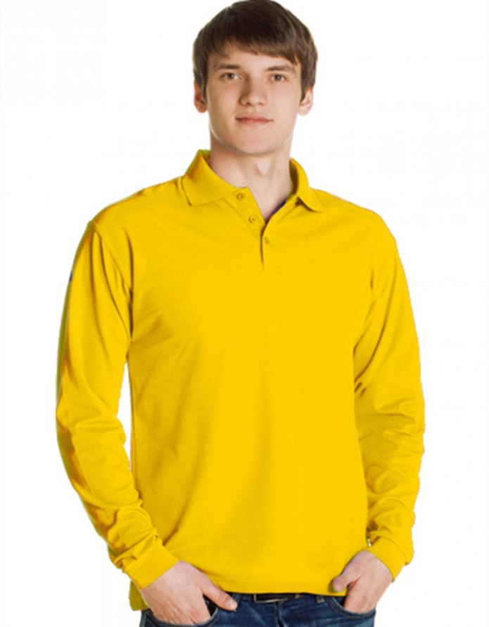 Рубашка поло с длинным рукавом желтый